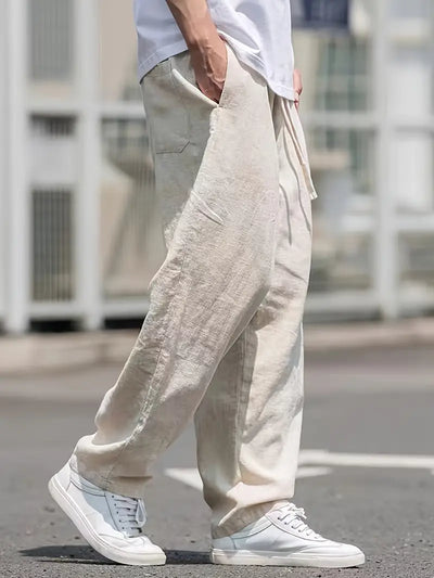 Linéaire | Pantalon En Lin Homme Ample Casual-2