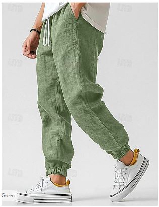 Maximilian | Pantalon en Lin Homme Élégant Taille Haute avec Cordon de Serrage-2