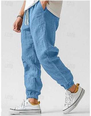 Maximilian | Pantalon en Lin Homme Élégant Taille Haute avec Cordon de Serrage-3