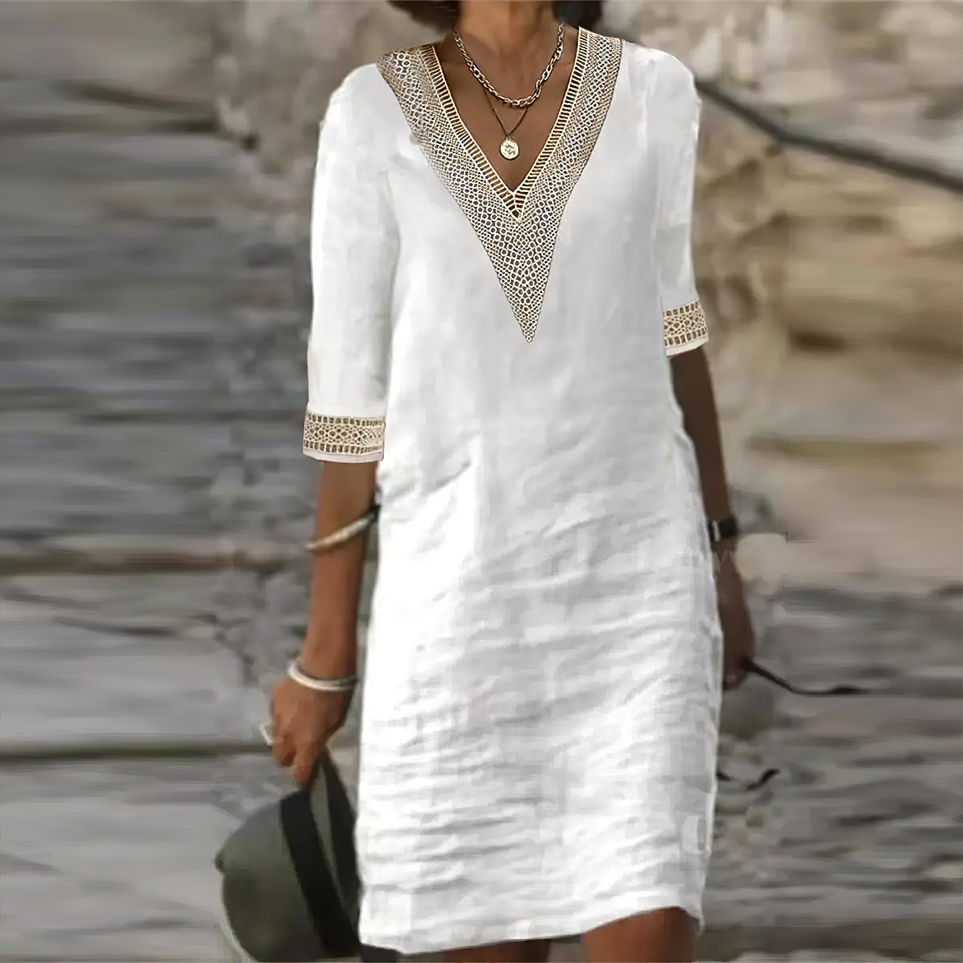 Robe d'Été Chic Femme – 100% Lin et Coton-1