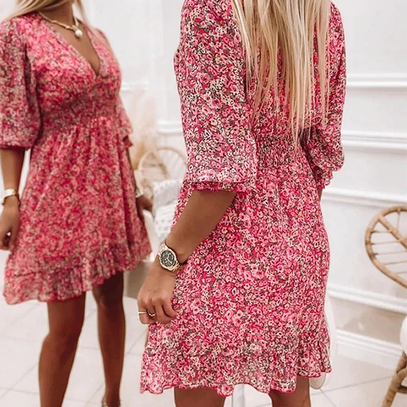 Robe d'été - Chic et Longue avec Manches Bouffantes-2