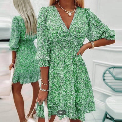 Variant image for Robe d'été - Chic et Longue avec Manches Bouffantes-6