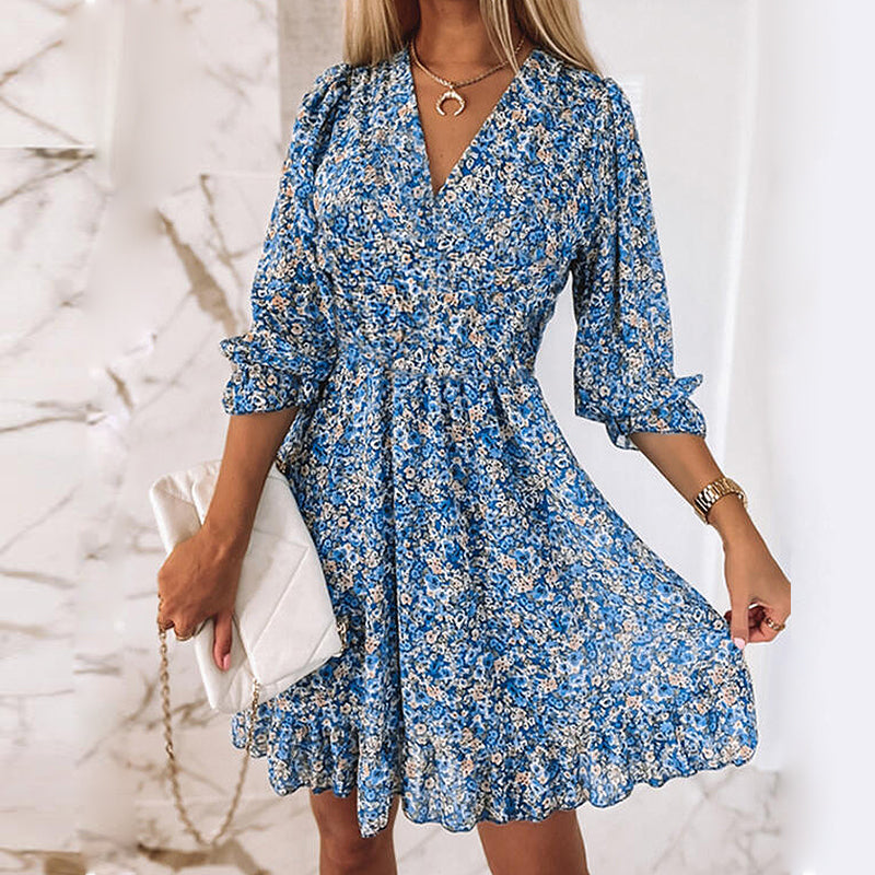 Variant image for Robe d'été - Chic et Longue avec Manches Bouffantes-11