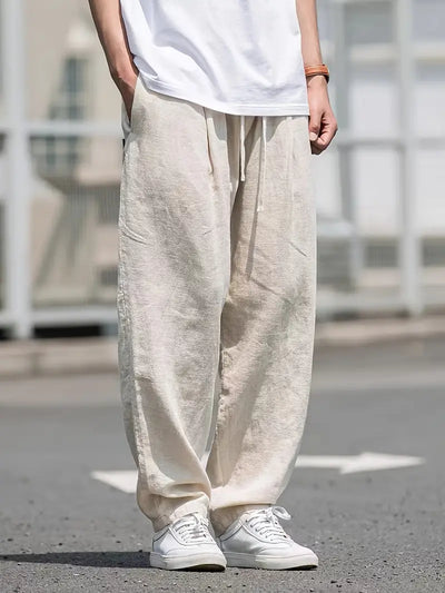 Linéaire | Pantalon En Lin Homme Ample Casual-1
