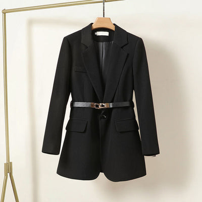 Margot | Elégant blazer long avec ceinture