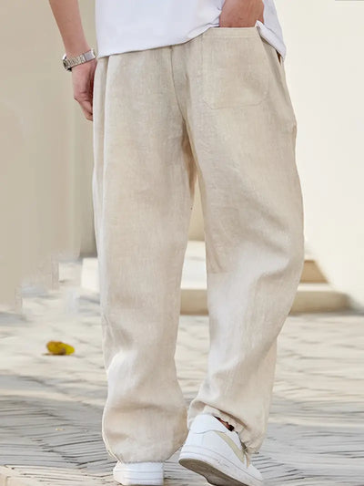 Linéaire | Pantalon En Lin Homme Ample Casual-3