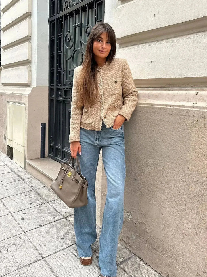 Yasmine | Blazer en tweed avec poches