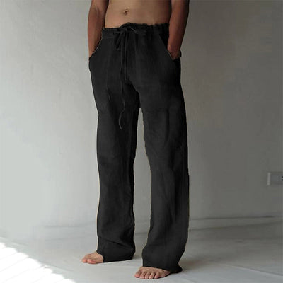 Pantalon Homme - Pantalon En Lin Décontracté-4