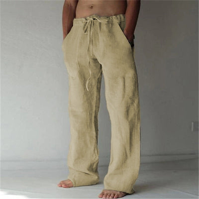 Pantalon Homme - Pantalon En Lin Décontracté-3