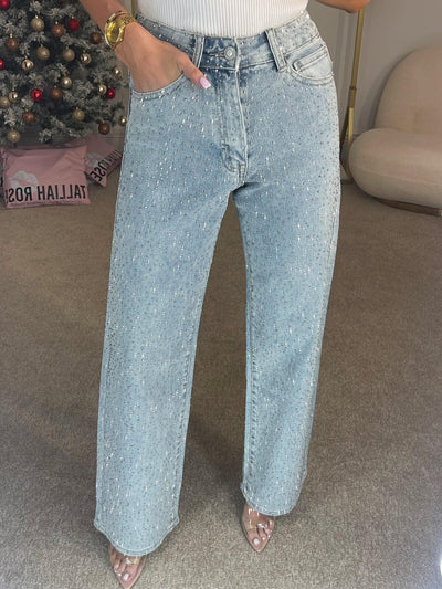 Jeans Femme Scintillants - Taille Haute, Denim Confortable-4