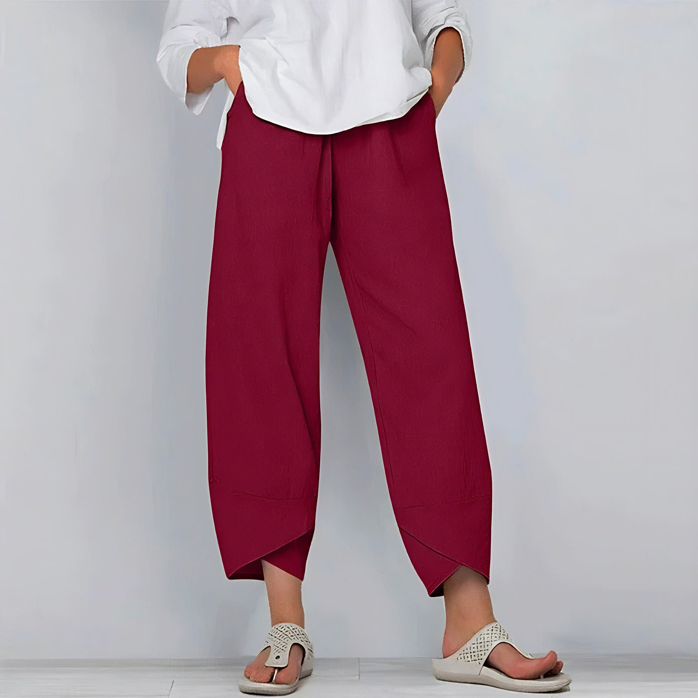 Layla | Pantalon Lin Femme Fluide Élégant-4