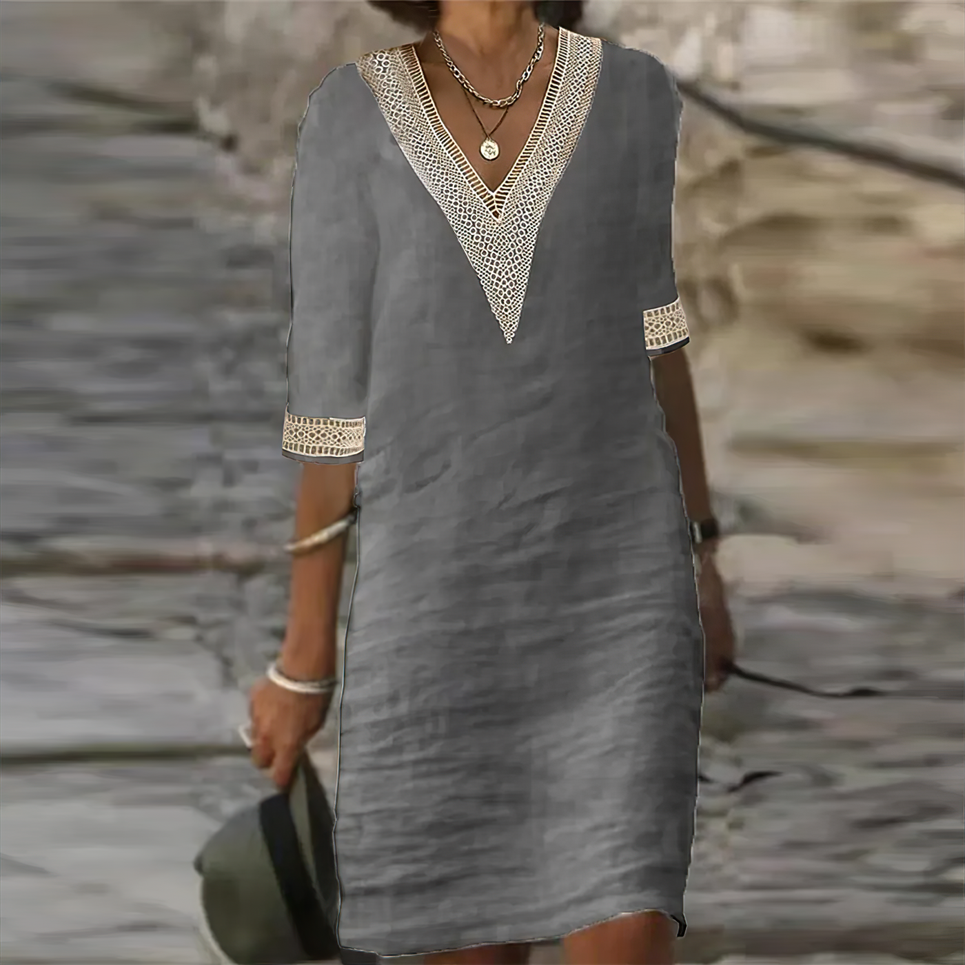 Variant image for Robe d'Été Chic Femme – 100% Lin et Coton-13