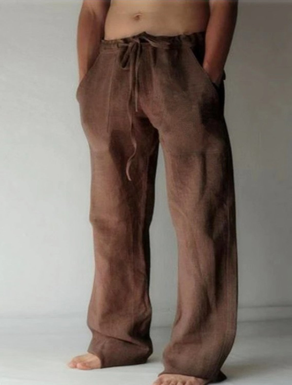 Pantalon Homme - Pantalon En Lin Décontracté-6