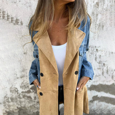 Felixa | Manteau trench avec coutures en denim