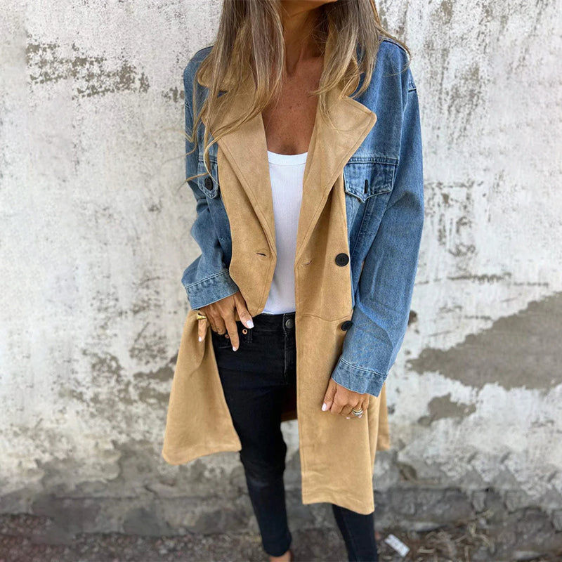 Felixa | Manteau trench avec coutures en denim