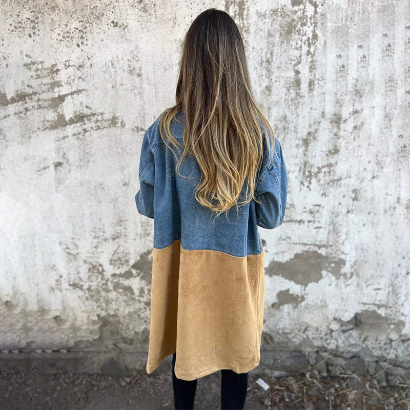 Felixa | Manteau trench avec coutures en denim