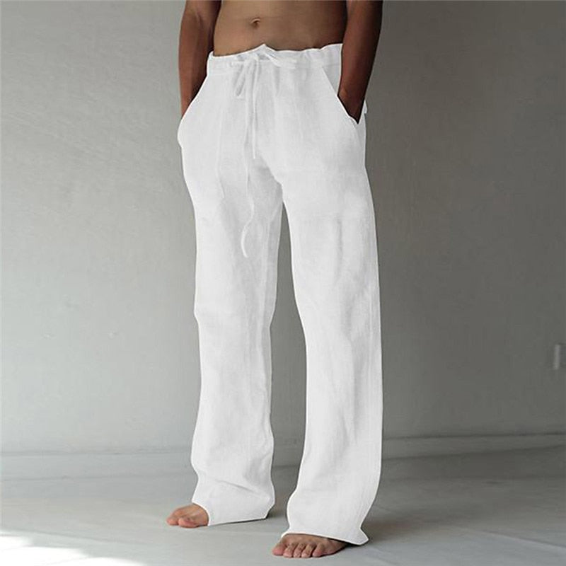 Pantalon Homme - Pantalon En Lin Décontracté-1