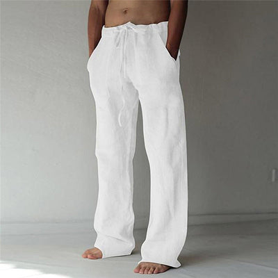 Pantalon Homme - Pantalon En Lin Décontracté-1
